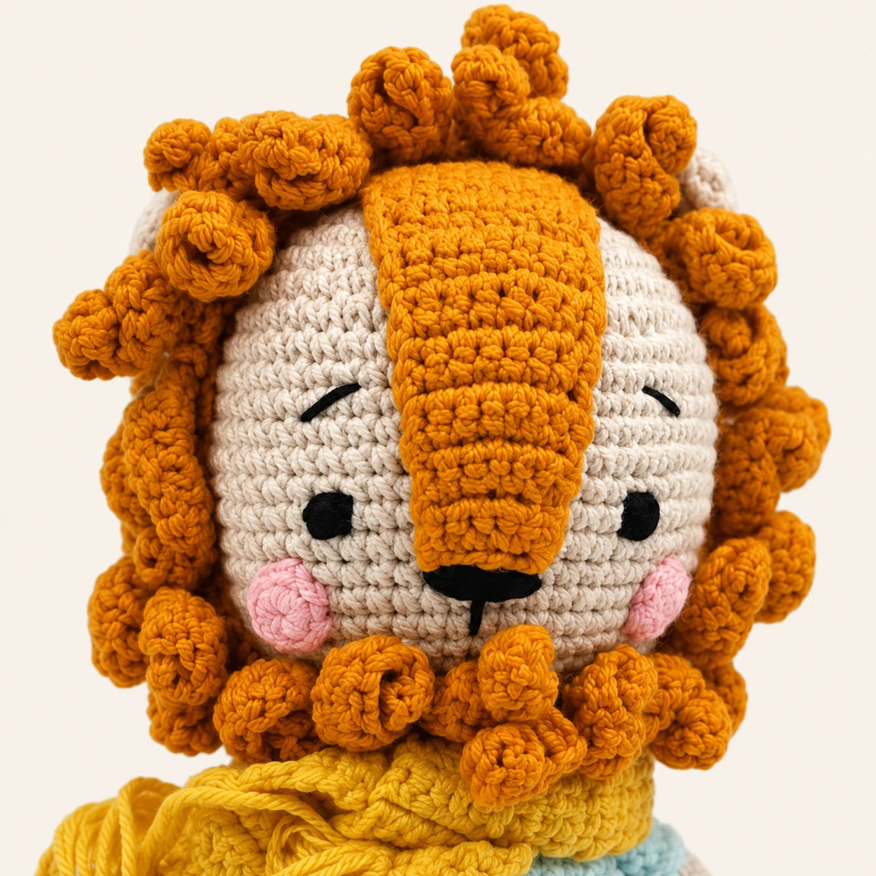 Detail du visage et de la texture crochet