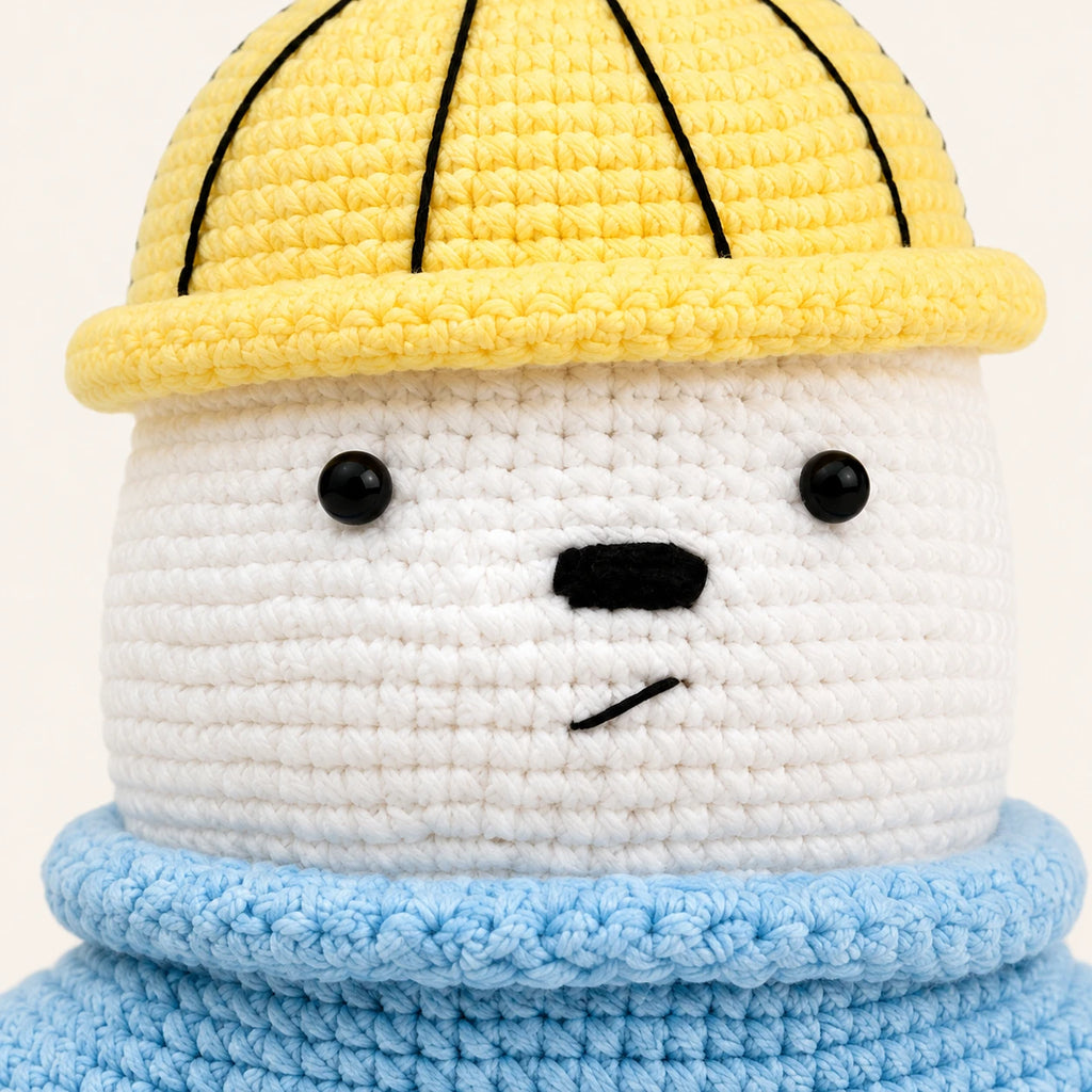 Detail du visage et de la texture crochet