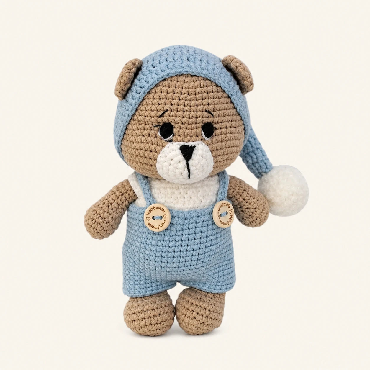 Peluche ourson amigurumi en crochet vue de face