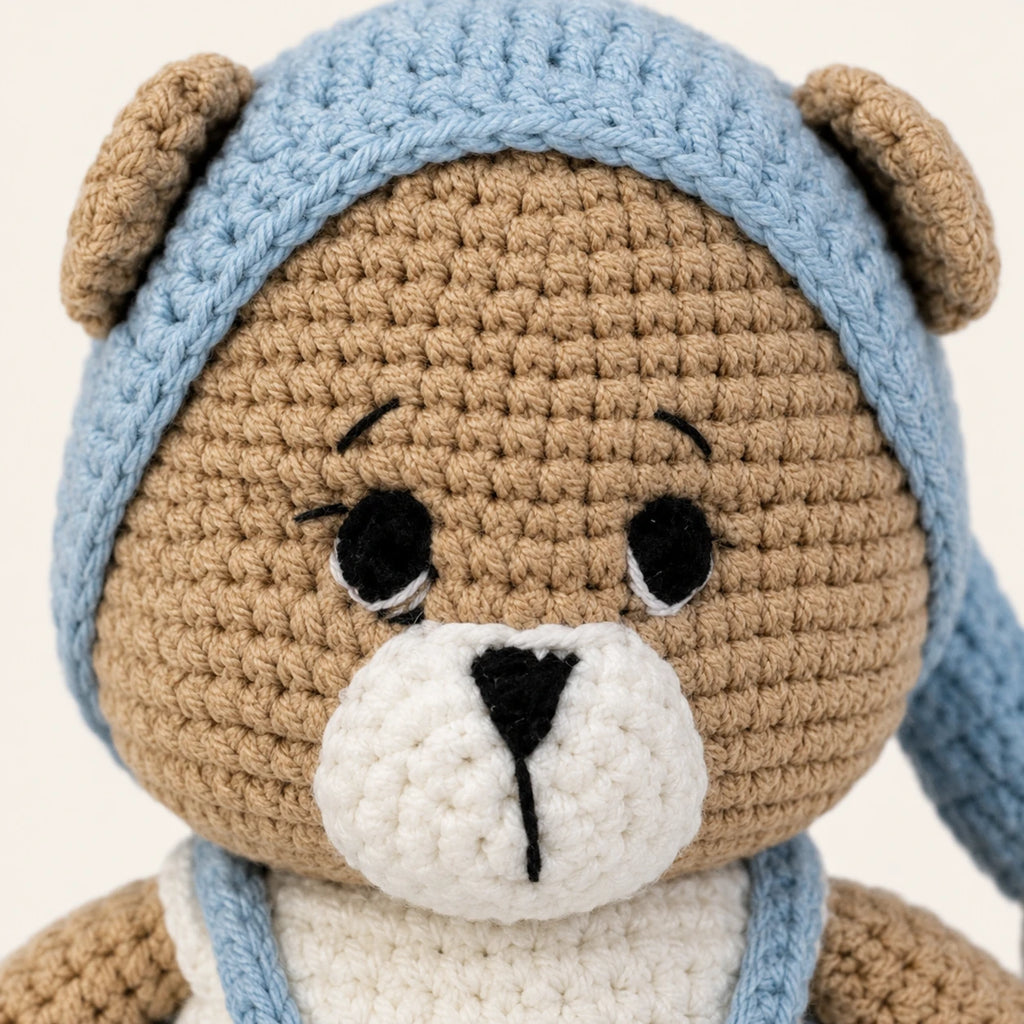 Detail du visage et de la texture crochet