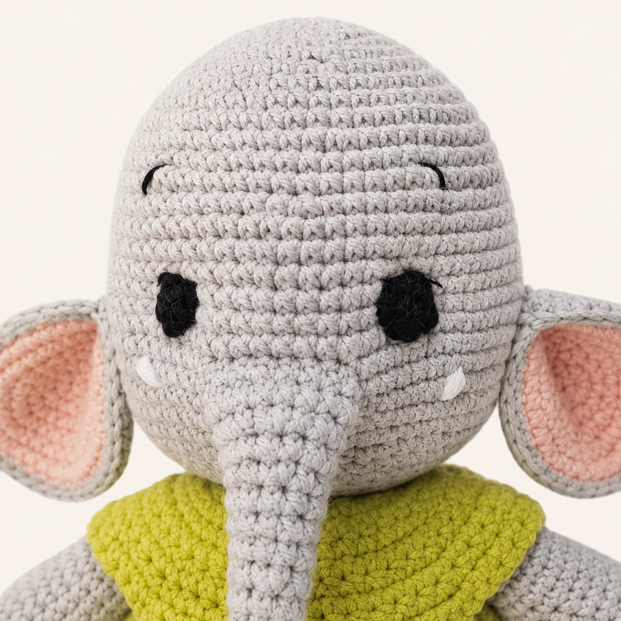 Detail du visage et de la texture crochet