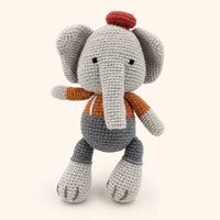 Peluche elephant amigurumi en crochet vue de face