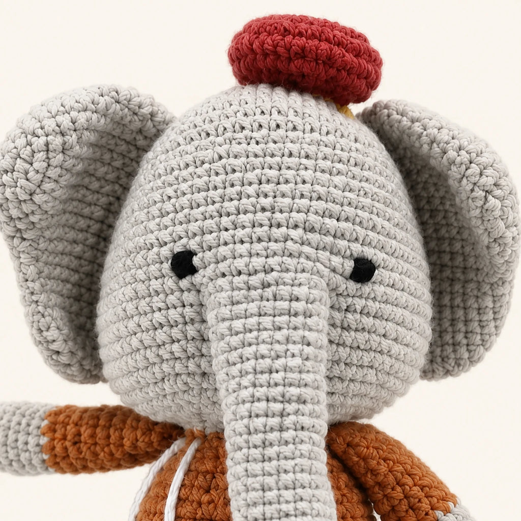 Detail du visage et de la texture crochet