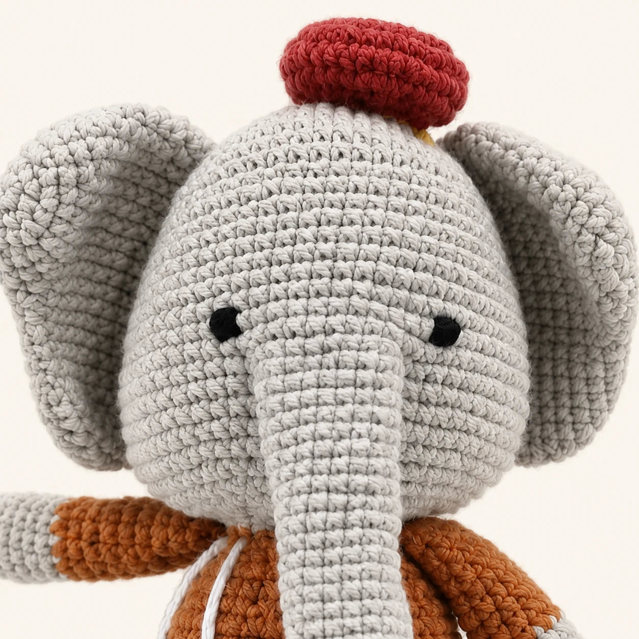 Detail du visage et de la texture crochet