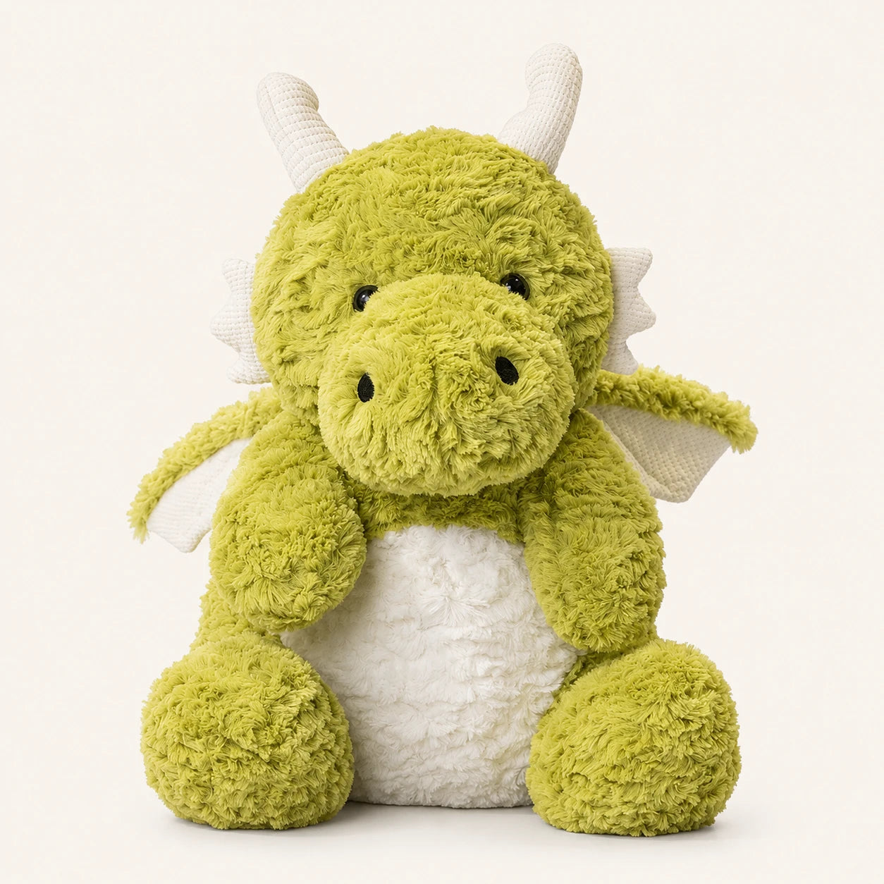 Peluche dragon vert vue de face