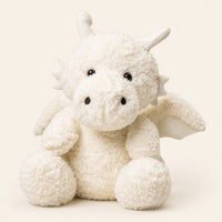 Peluche dragon blanc creme 20 cm vue de face