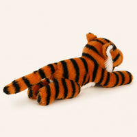 Mini peluche tigre couche vue de profil