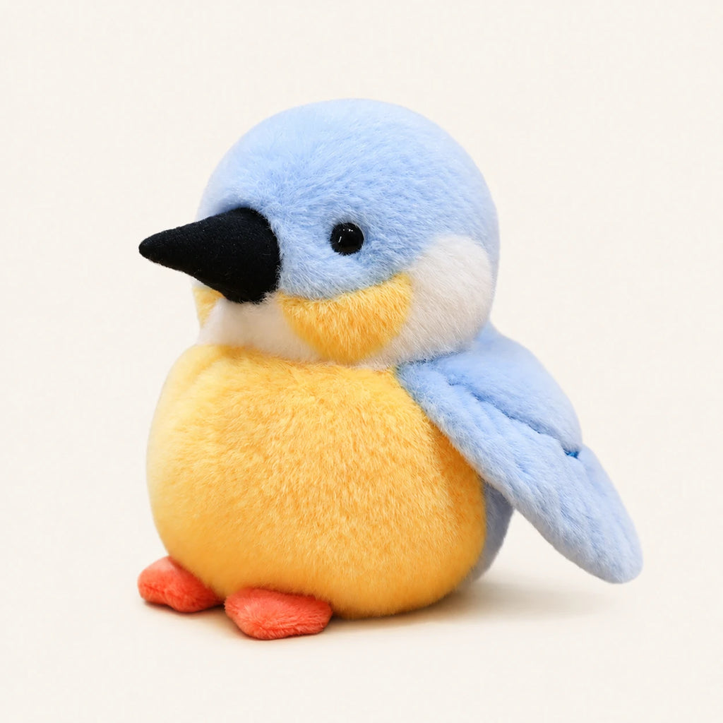 Peluche oiseau martin-pecheur vue de face
