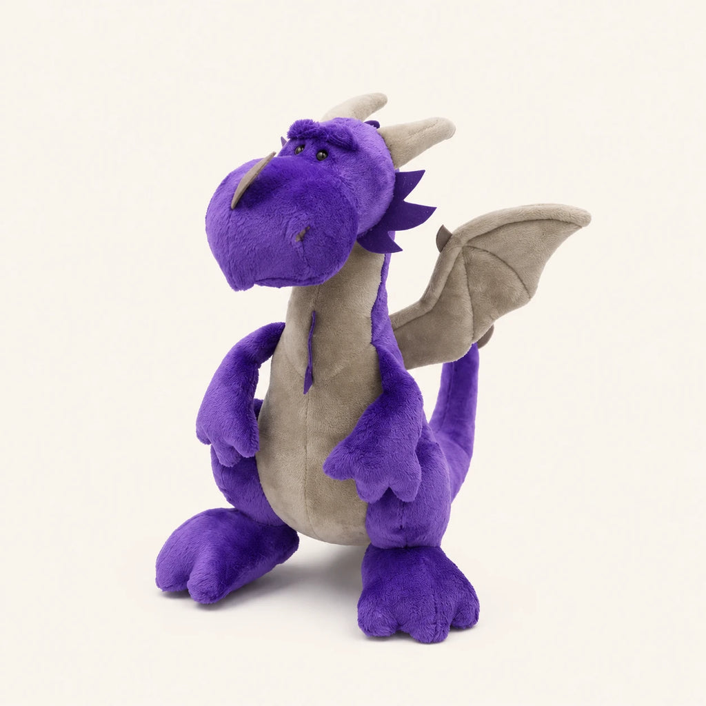 Peluche dragon violet vue de face