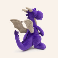 Peluche dragon violet vue de profil