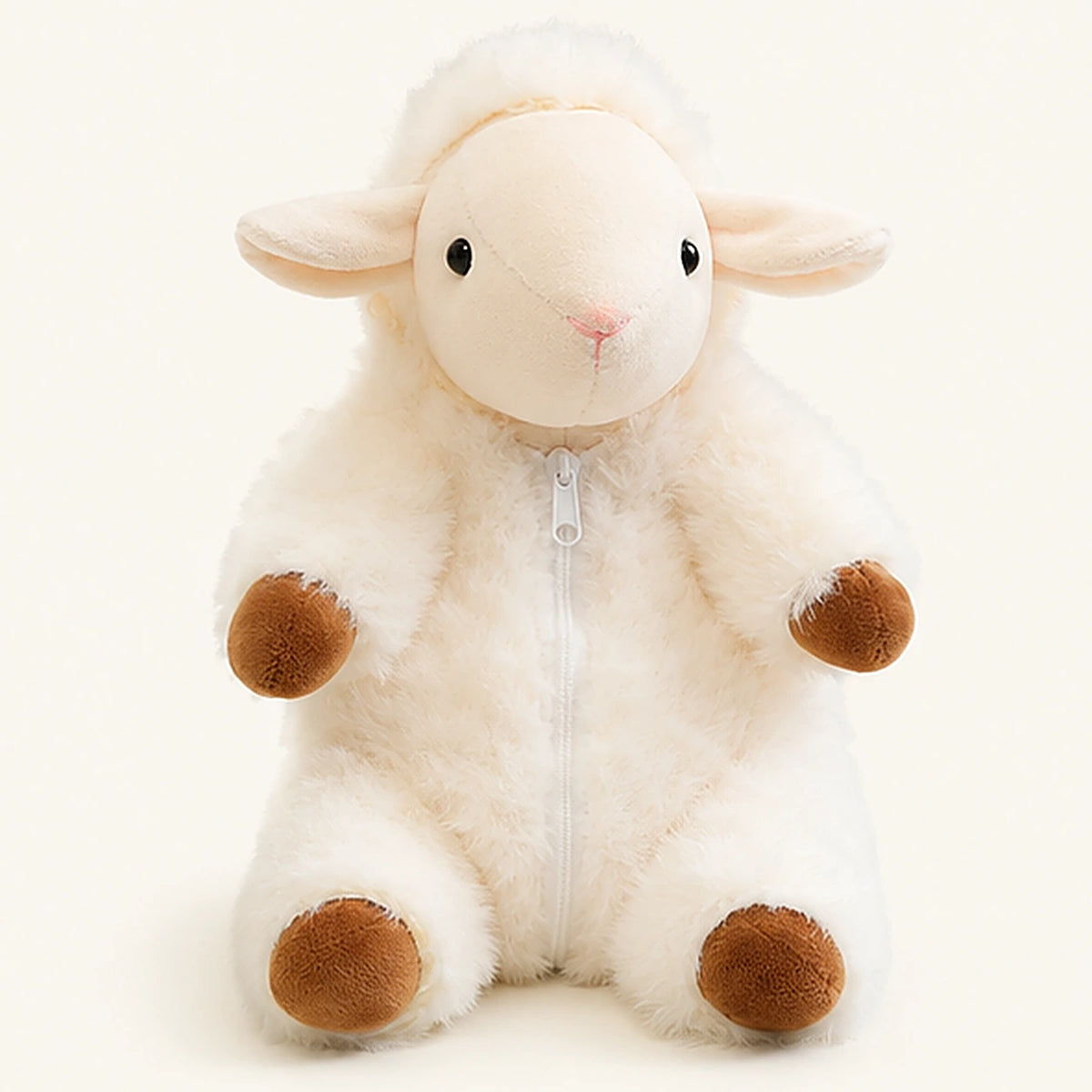 Peluche mouton blanc, vue de face