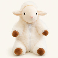 Peluche mouton blanc, vue de face