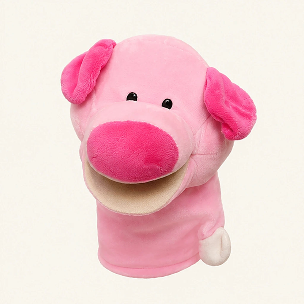 Peluche cochon marionnette à doigt - vue de face