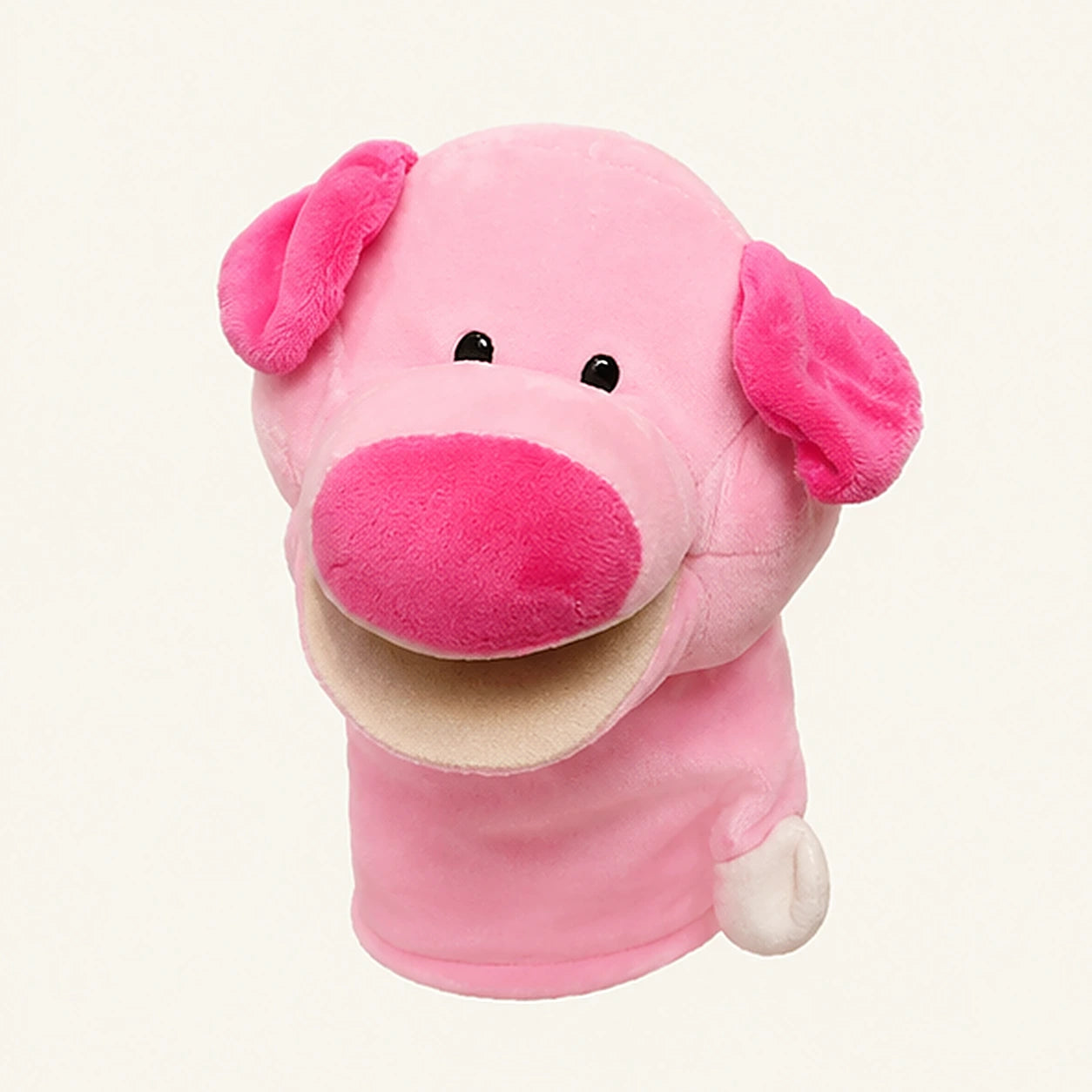 Peluche cochon marionnette à doigt - vue de face