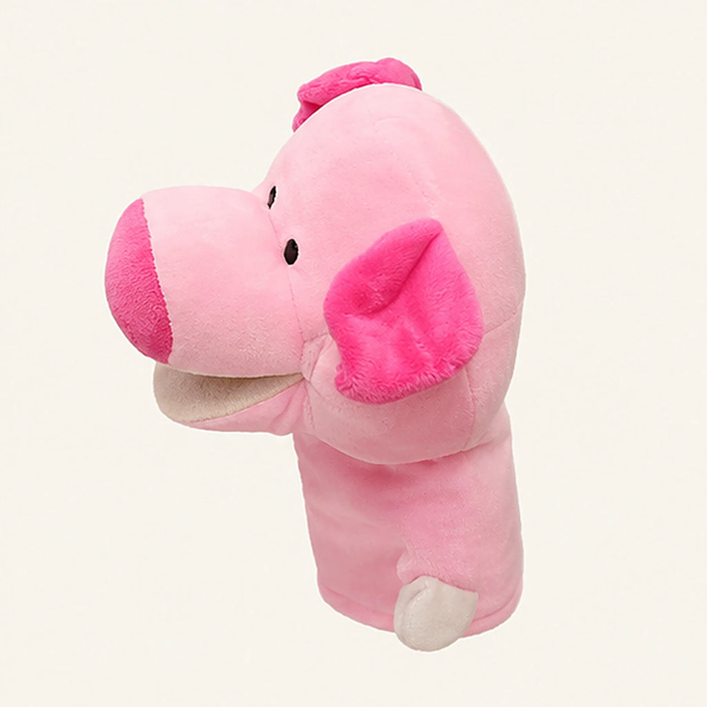 Peluche cochon marionnette à doigt - vue de profil