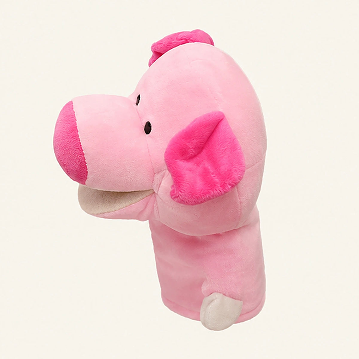 Peluche cochon marionnette à doigt - vue de profil