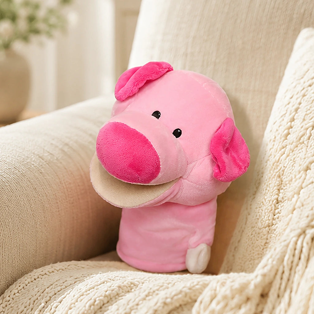 Peluche cochon marionnette à doigt - mise en situation
