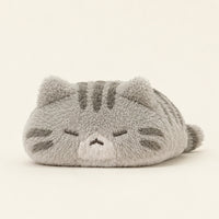 Peluche chat calin tigre gris vue de face