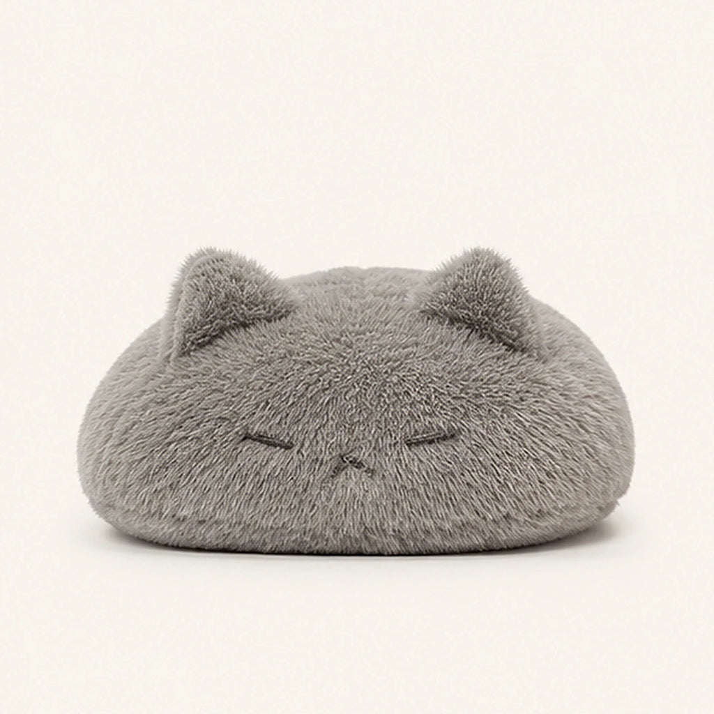 Peluche chat calin gris vue de face