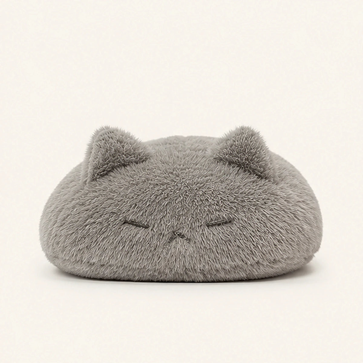Peluche chat calin gris vue de face