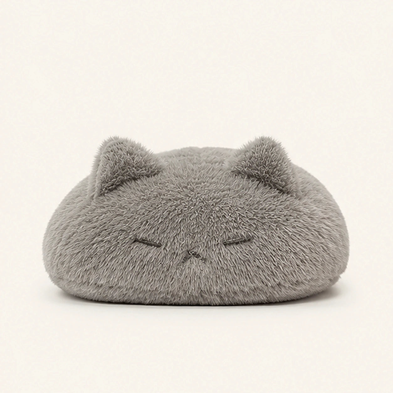 Peluche chat calin gris vue de face
