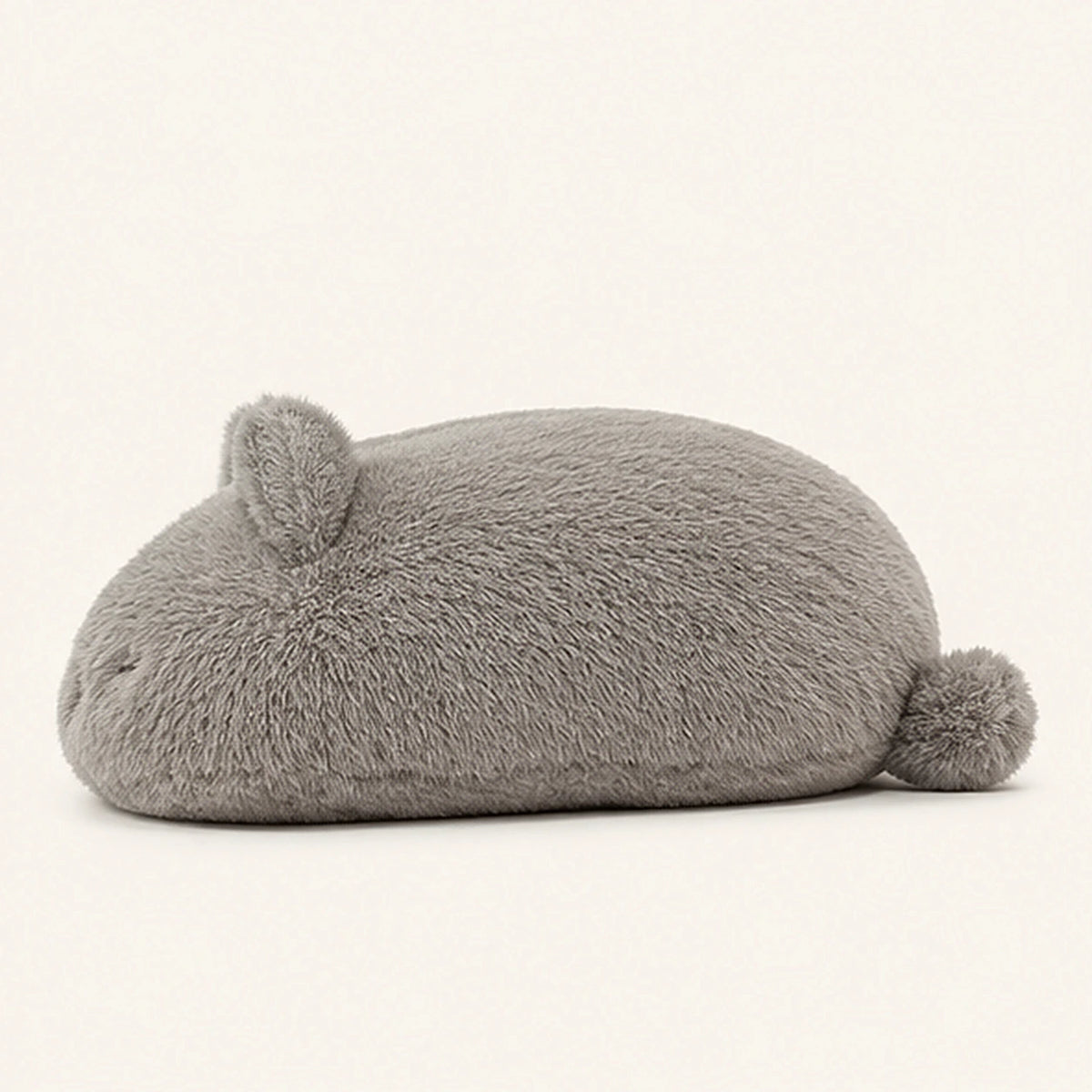 Peluche chat calin gris vue de profil