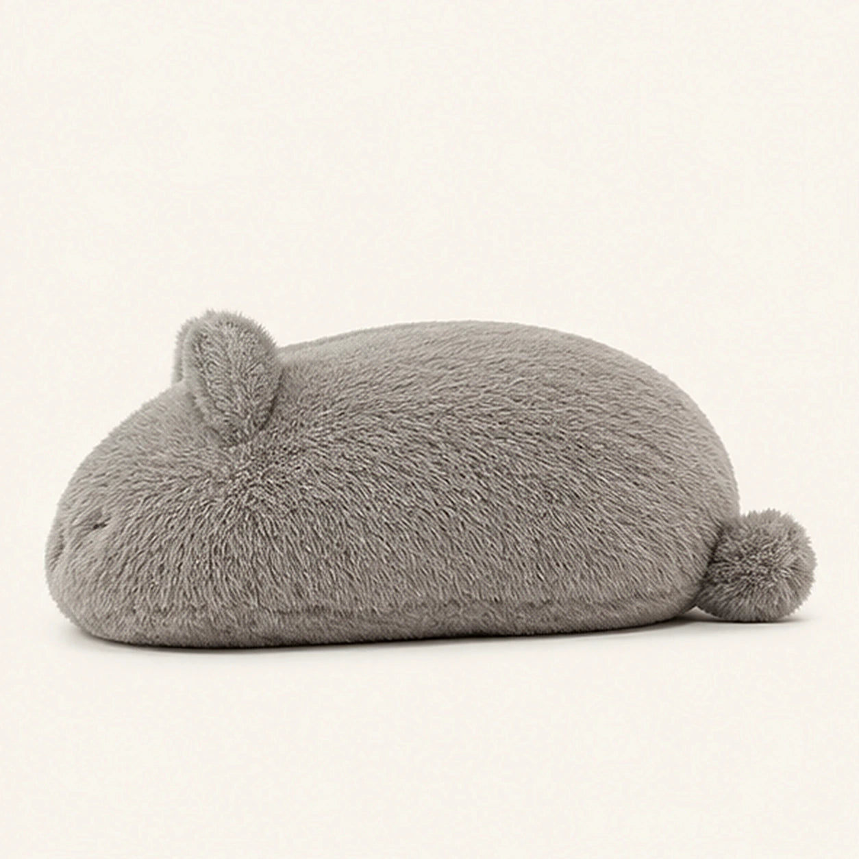 Peluche chat calin gris vue de profil
