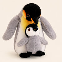 Peluche pingouin maman et bebe vue de face