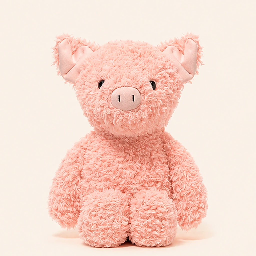 Peluche cochon rose vue de face