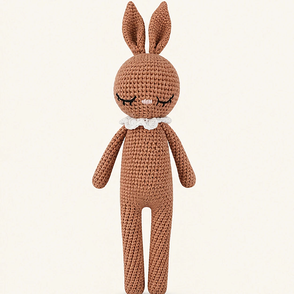 peluche lapin au crochet vue de face