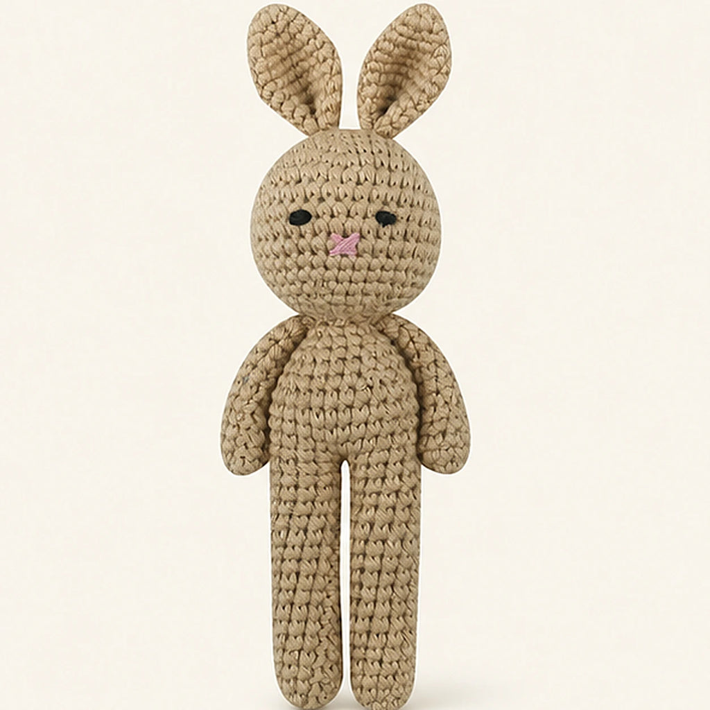 peluche lapin au crochet 19 cm face