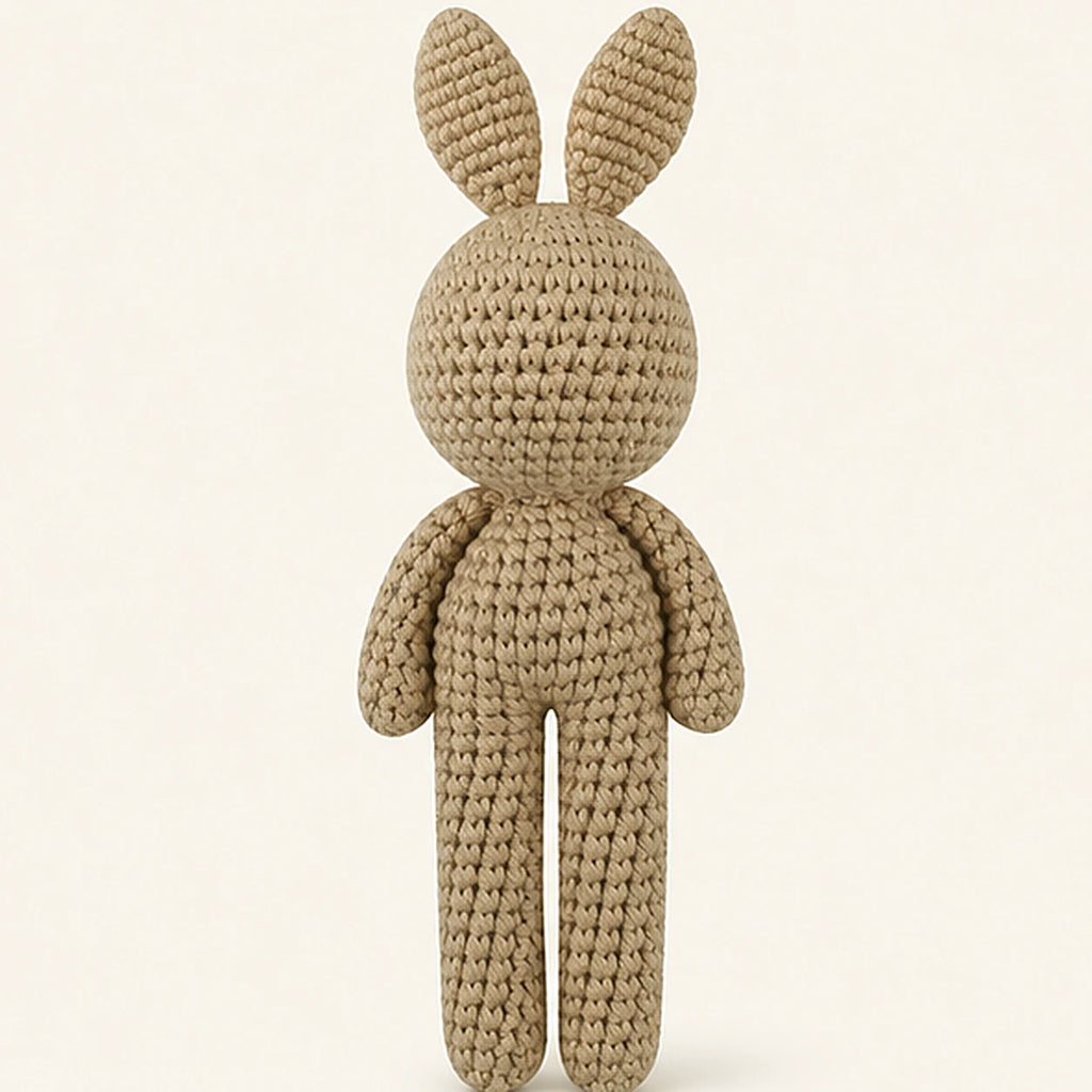 peluche lapin au crochet 19 cm dos