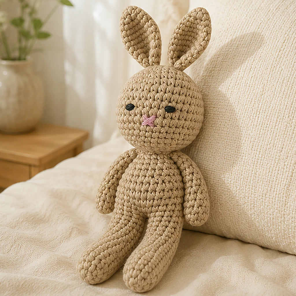 peluche lapin au crochet 19 cm situation