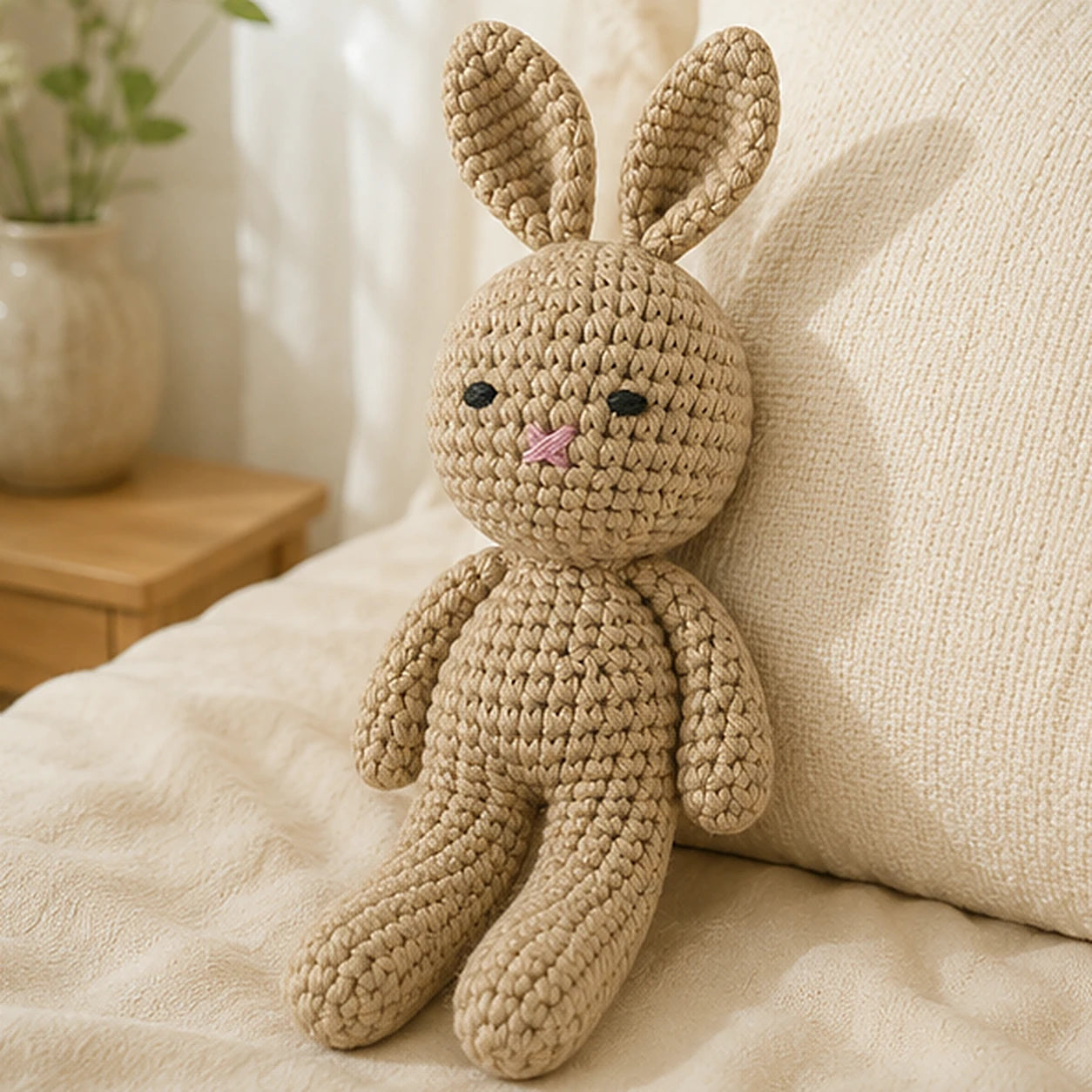 peluche lapin au crochet 19 cm situation