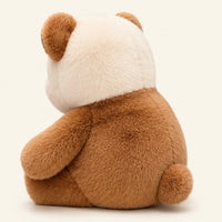 peluche coussin panda brun 45 cm dos