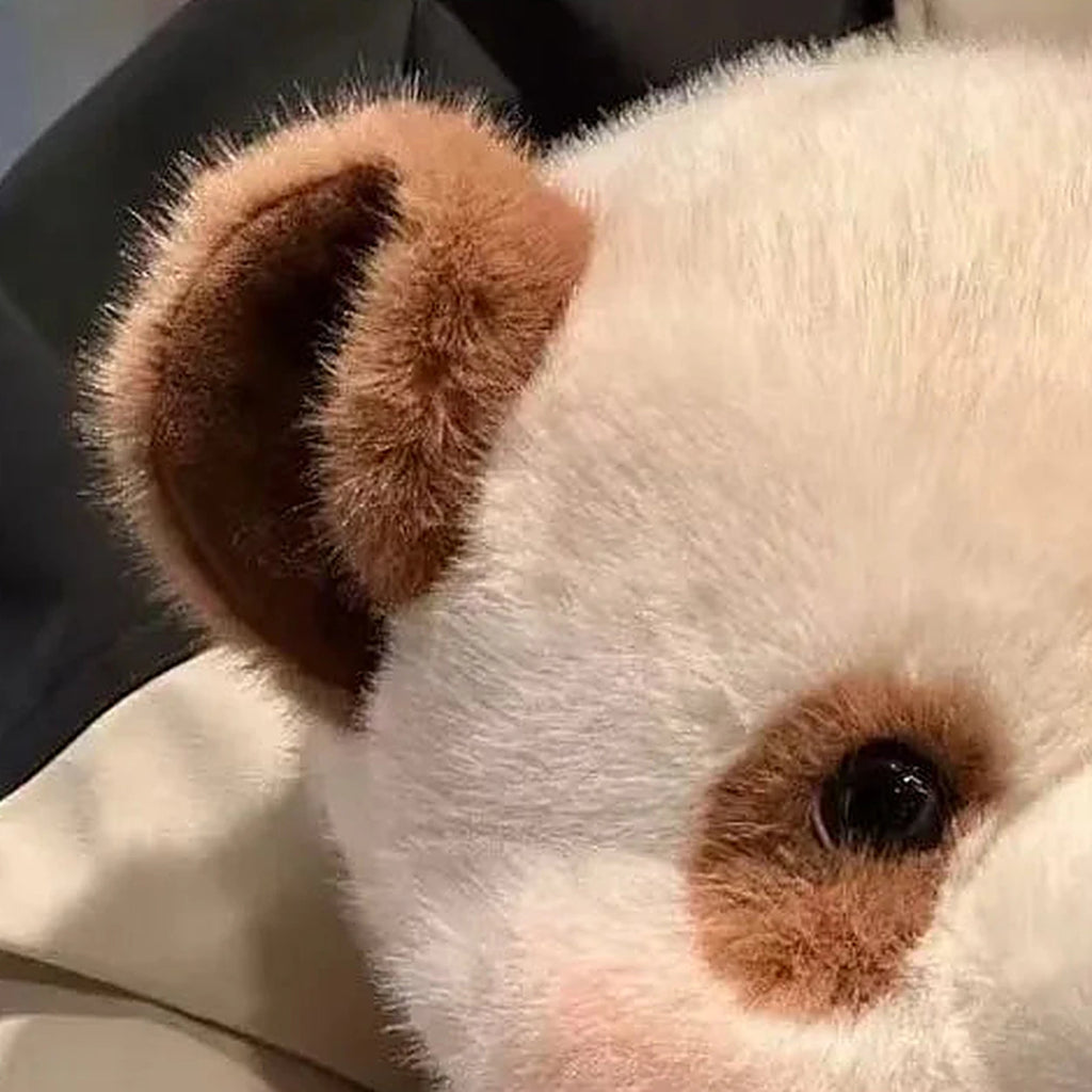 peluche coussin panda brun 45 cm - face