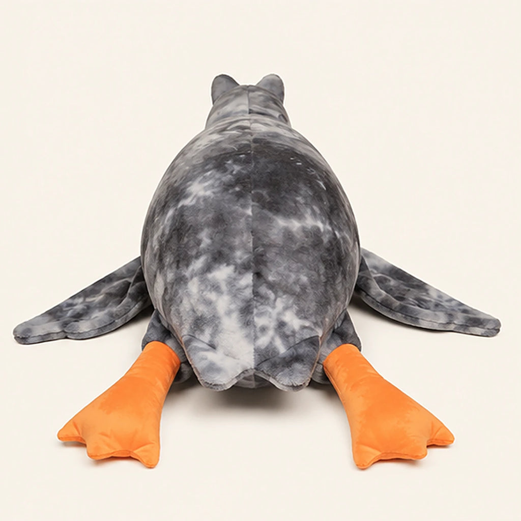 grande peluche oie grise allongee 130 cm - dos