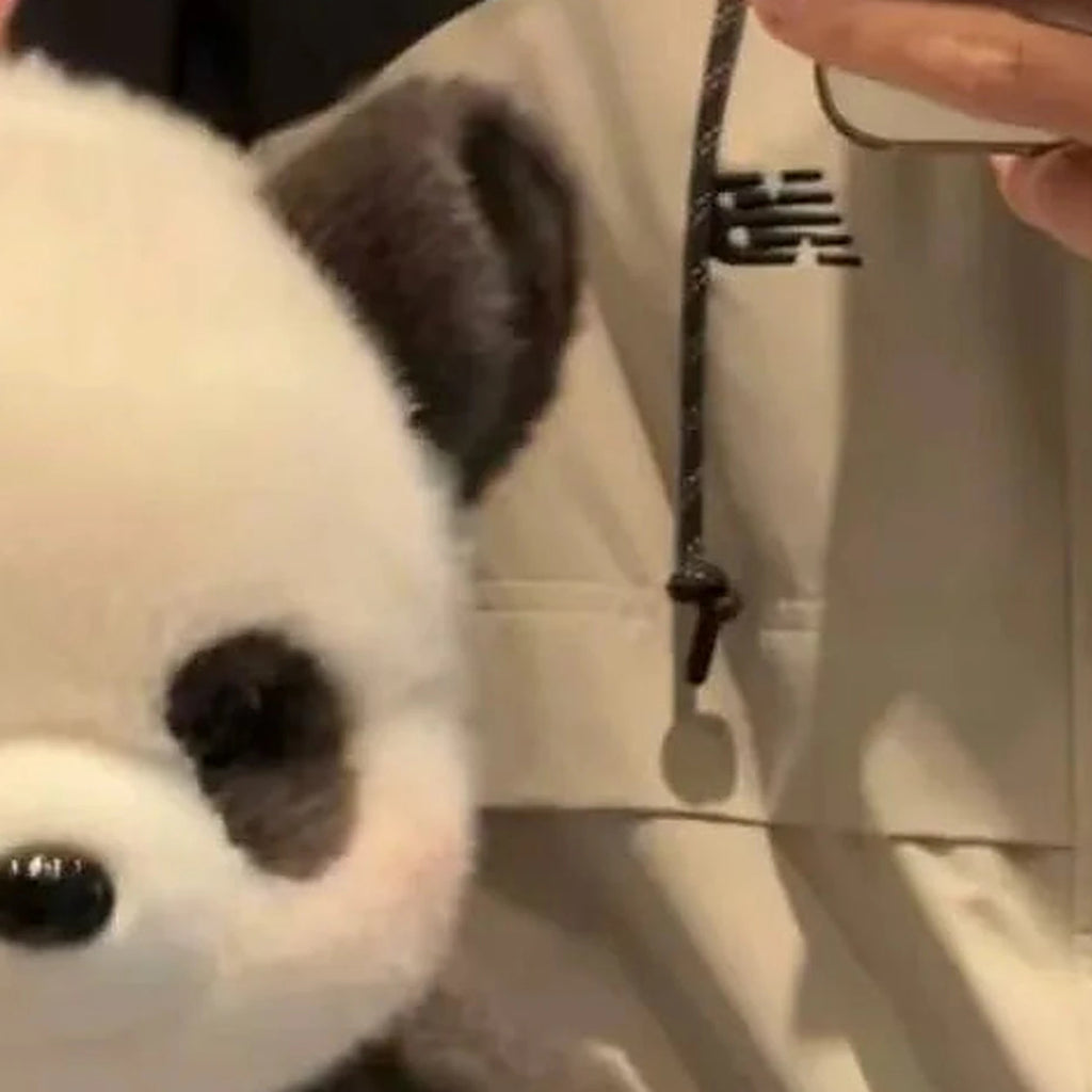 peluche coussin panda noir et blanc 45 cm - dos