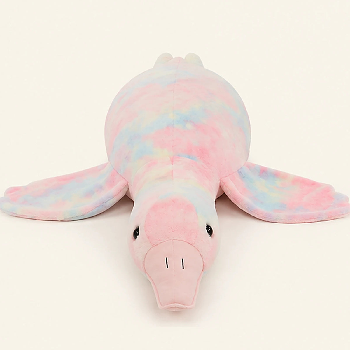 grande peluche oie rose allongee 130 cm - face