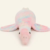grande peluche oie rose allongee 130 cm - face