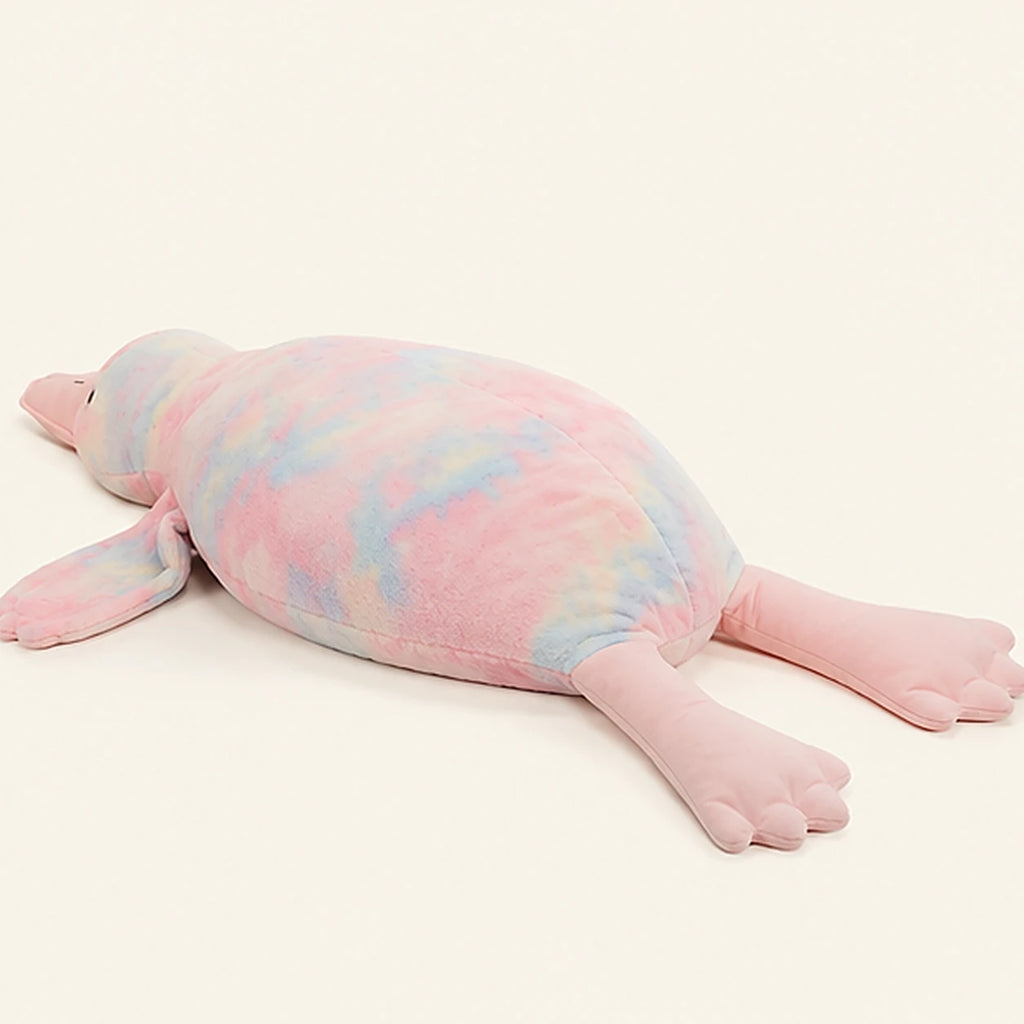 grande peluche oie rose allongee 130 cm - dos