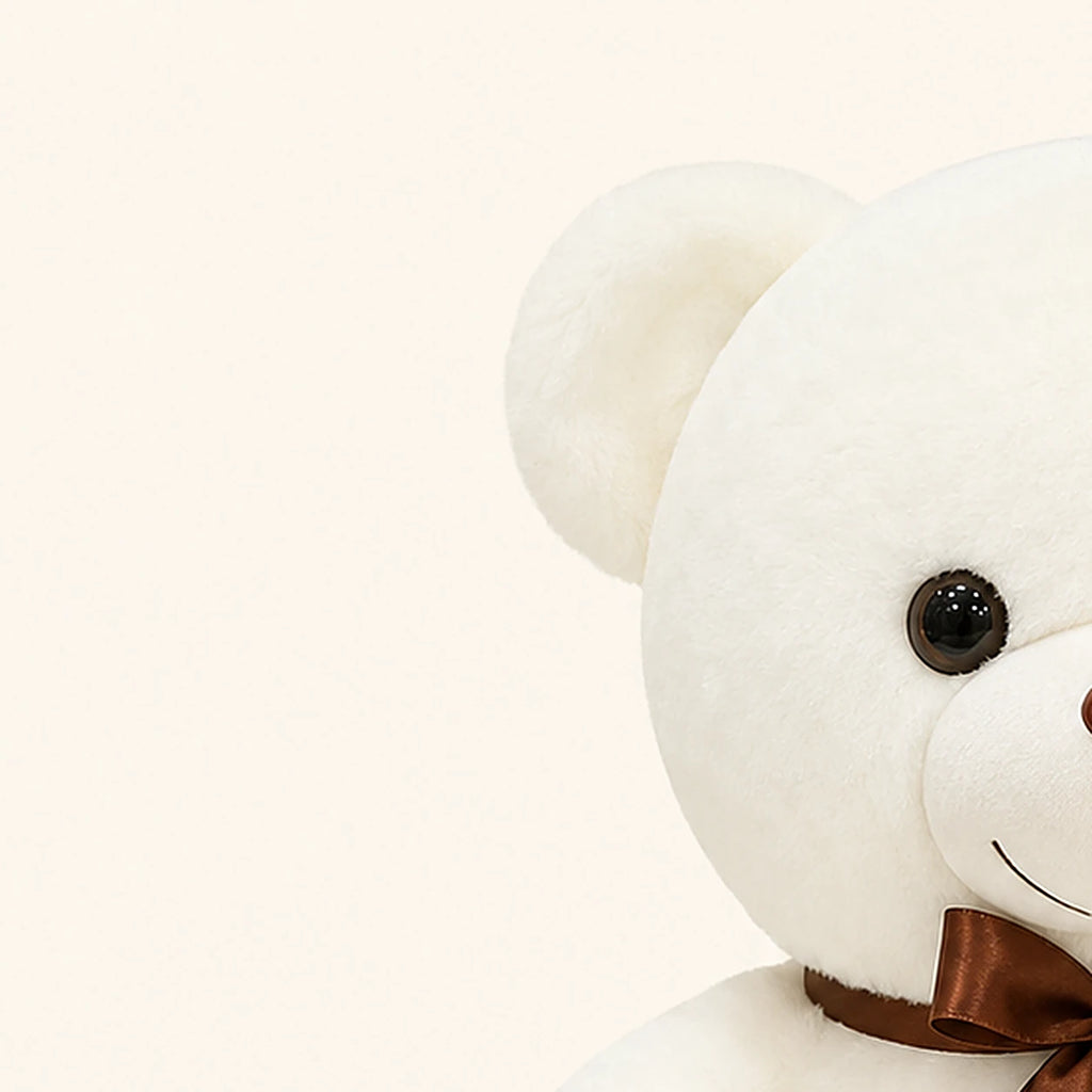ours en peluche blanc 50 cm vue de face