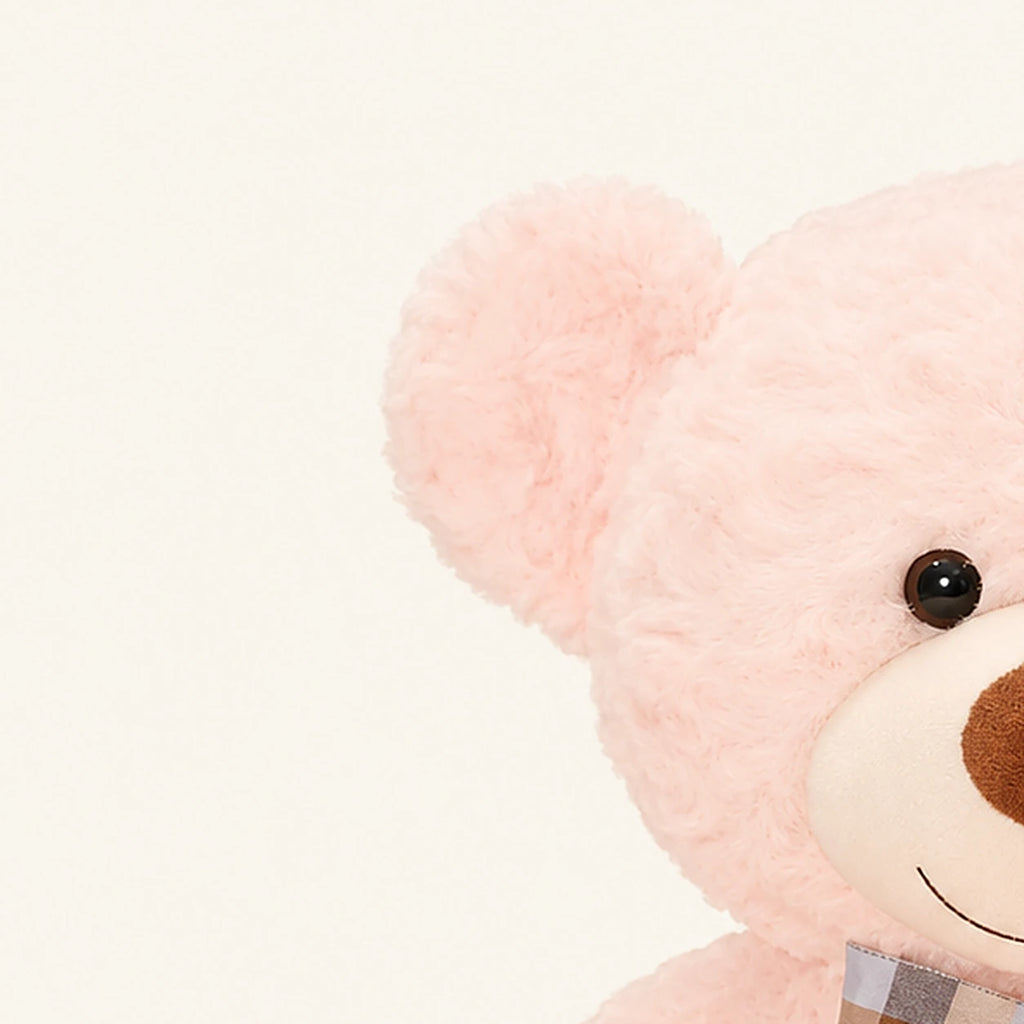 ours en peluche rose 50 cm vue de face