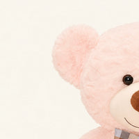 ours en peluche rose 50 cm vue de face