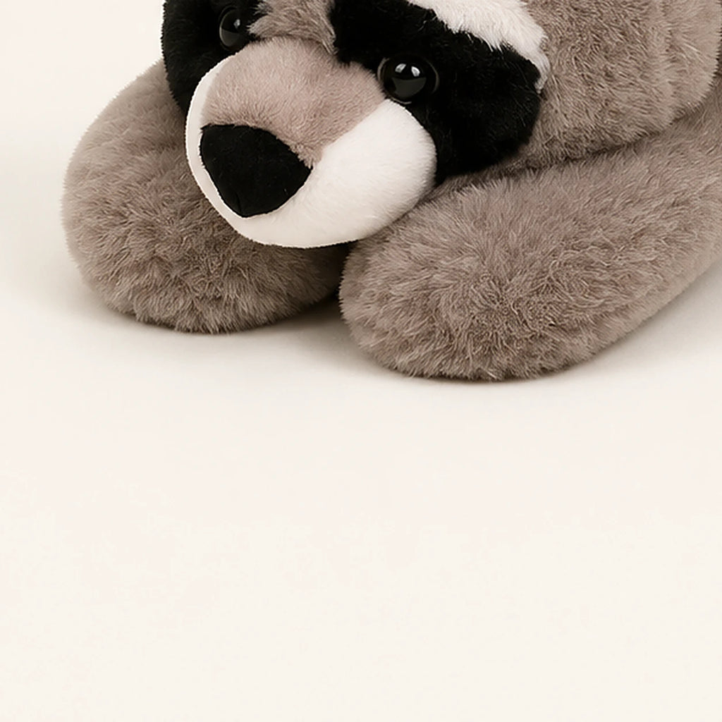 peluche raton laveur coussin detail texture