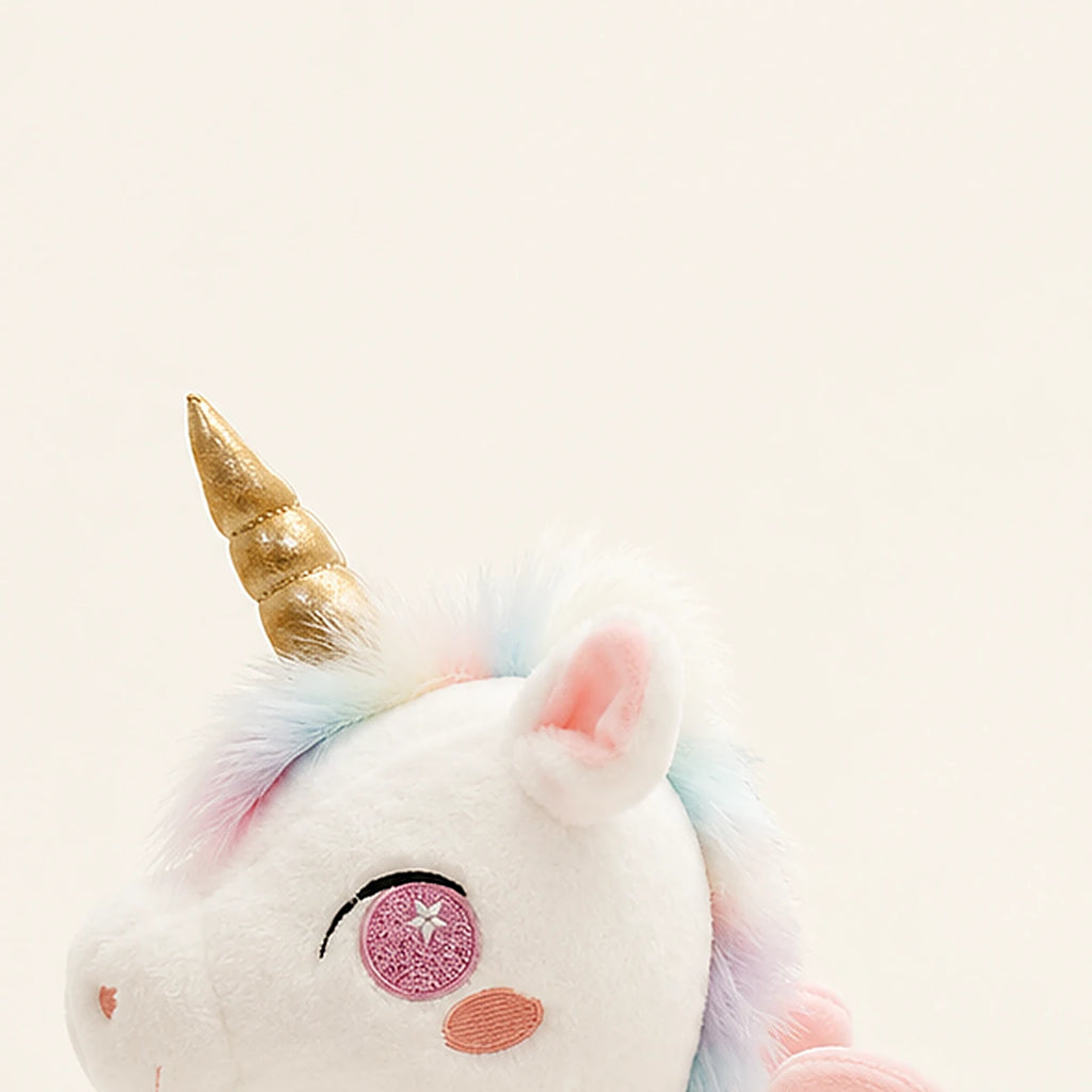 peluche licorne ailee rose et bleue 25 cm vue de face