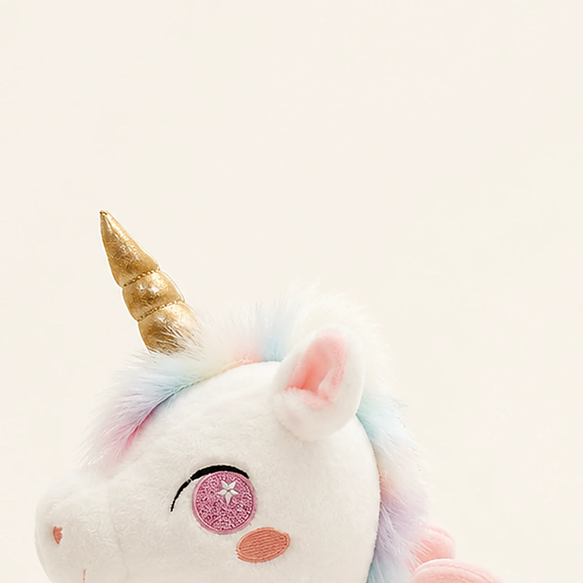 peluche licorne ailee rose et bleue 25 cm vue de face