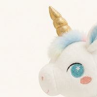 peluche licorne ailee bleue 25 cm vue de face