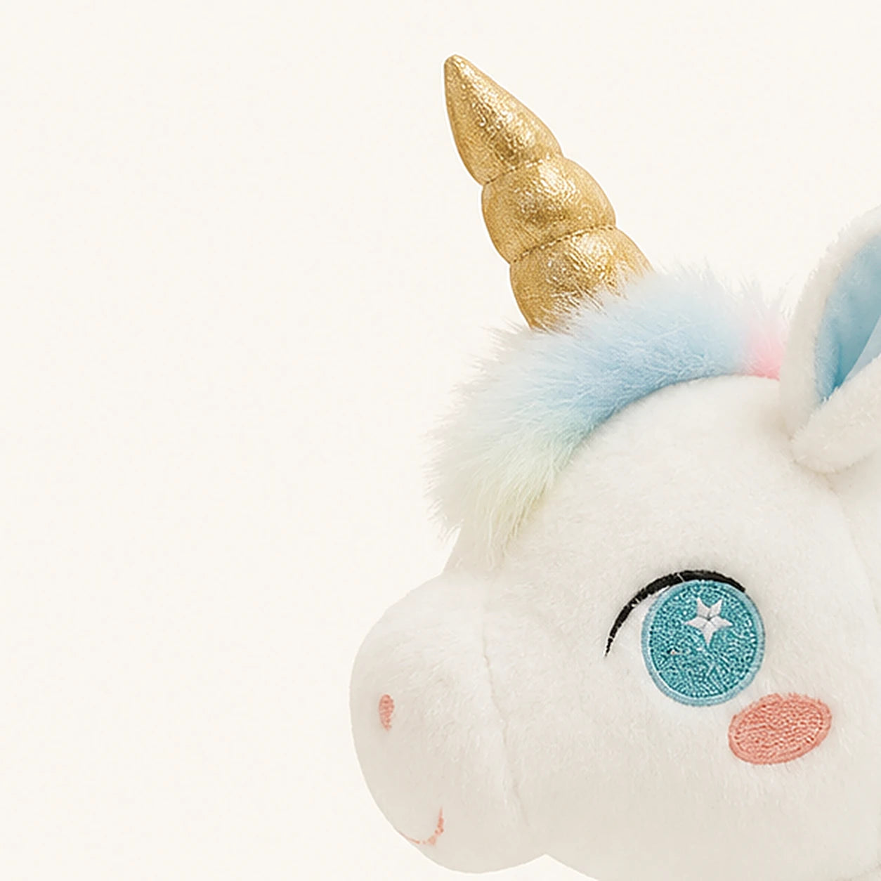 peluche licorne ailee bleue 25 cm vue de face