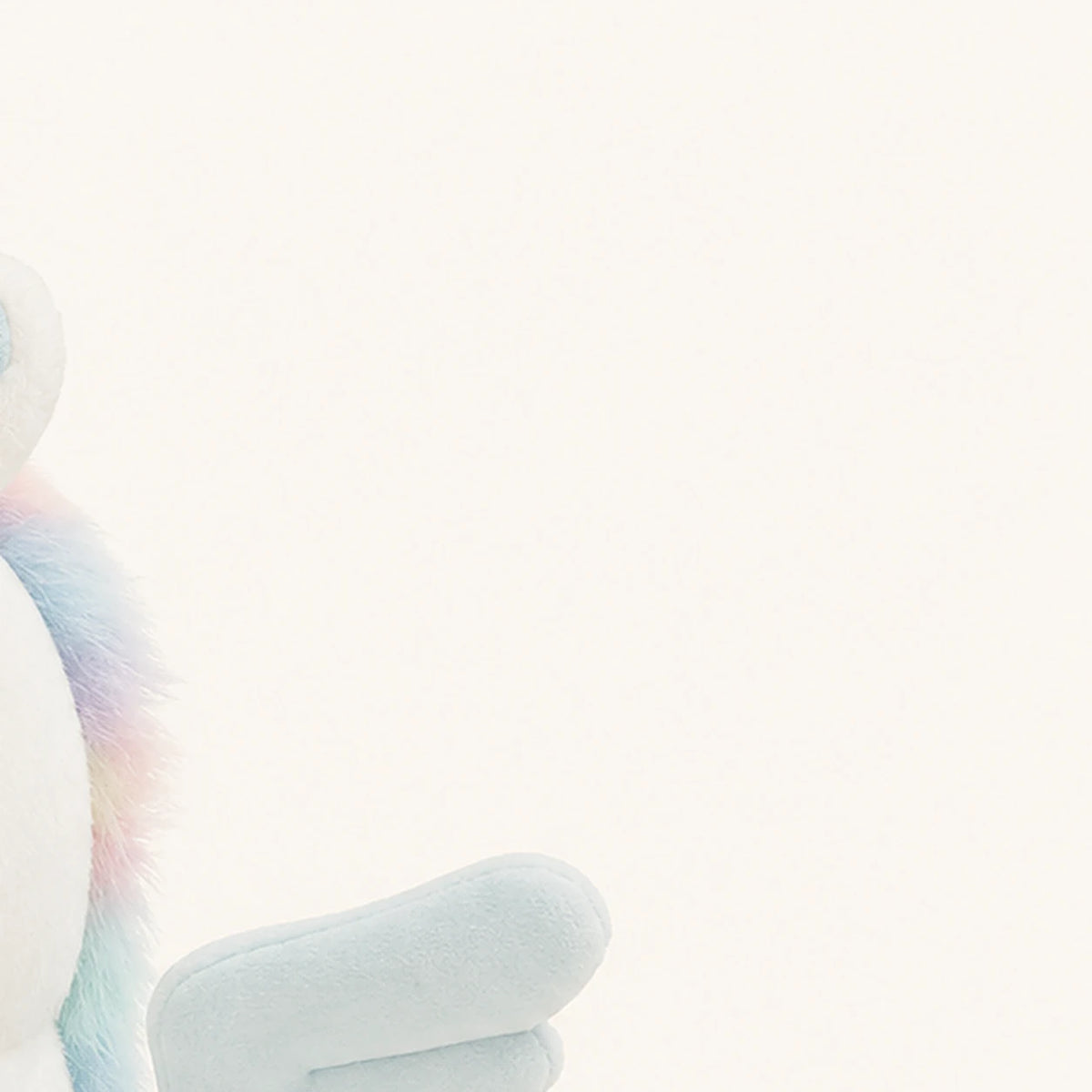 peluche licorne ailee bleue 25 cm vue de dos